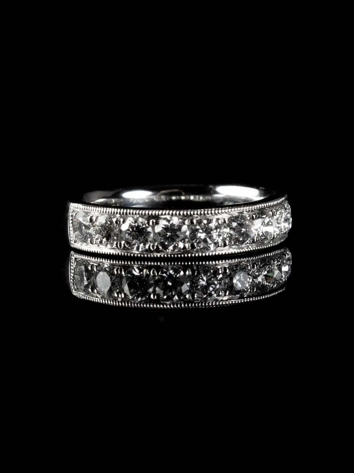 Platinum Nine Stone 1.00ct Diamond Half Eternity Ring