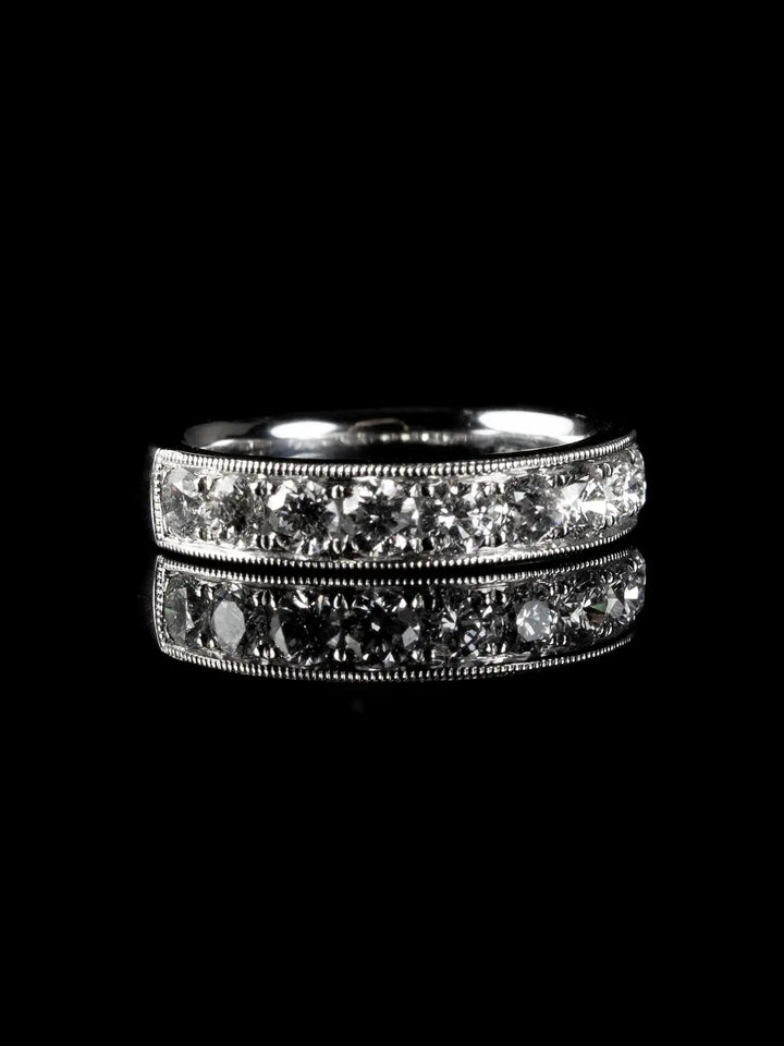 Platinum Nine Stone 1.00ct Diamond Half Eternity Ring
