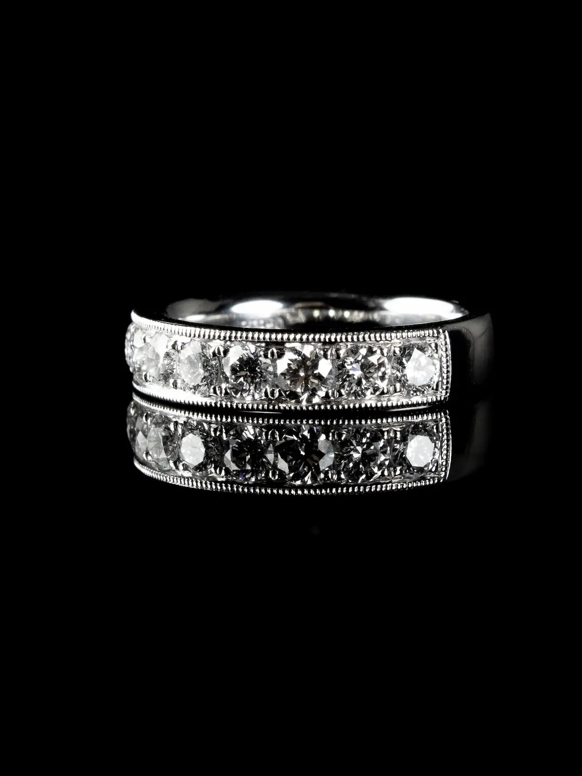 Platinum Nine Stone 1.00ct Diamond Half Eternity Ring