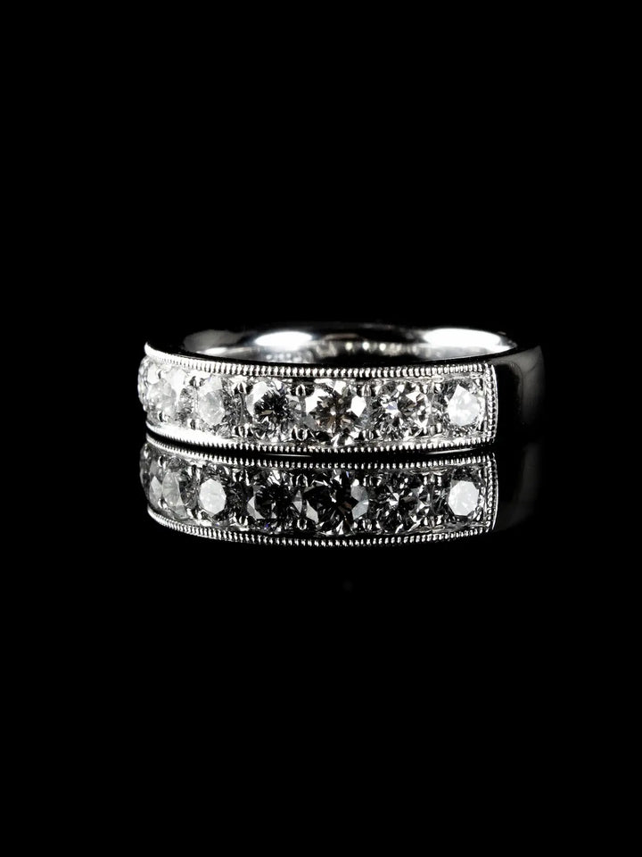 Platinum Nine Stone 1.00ct Diamond Half Eternity Ring