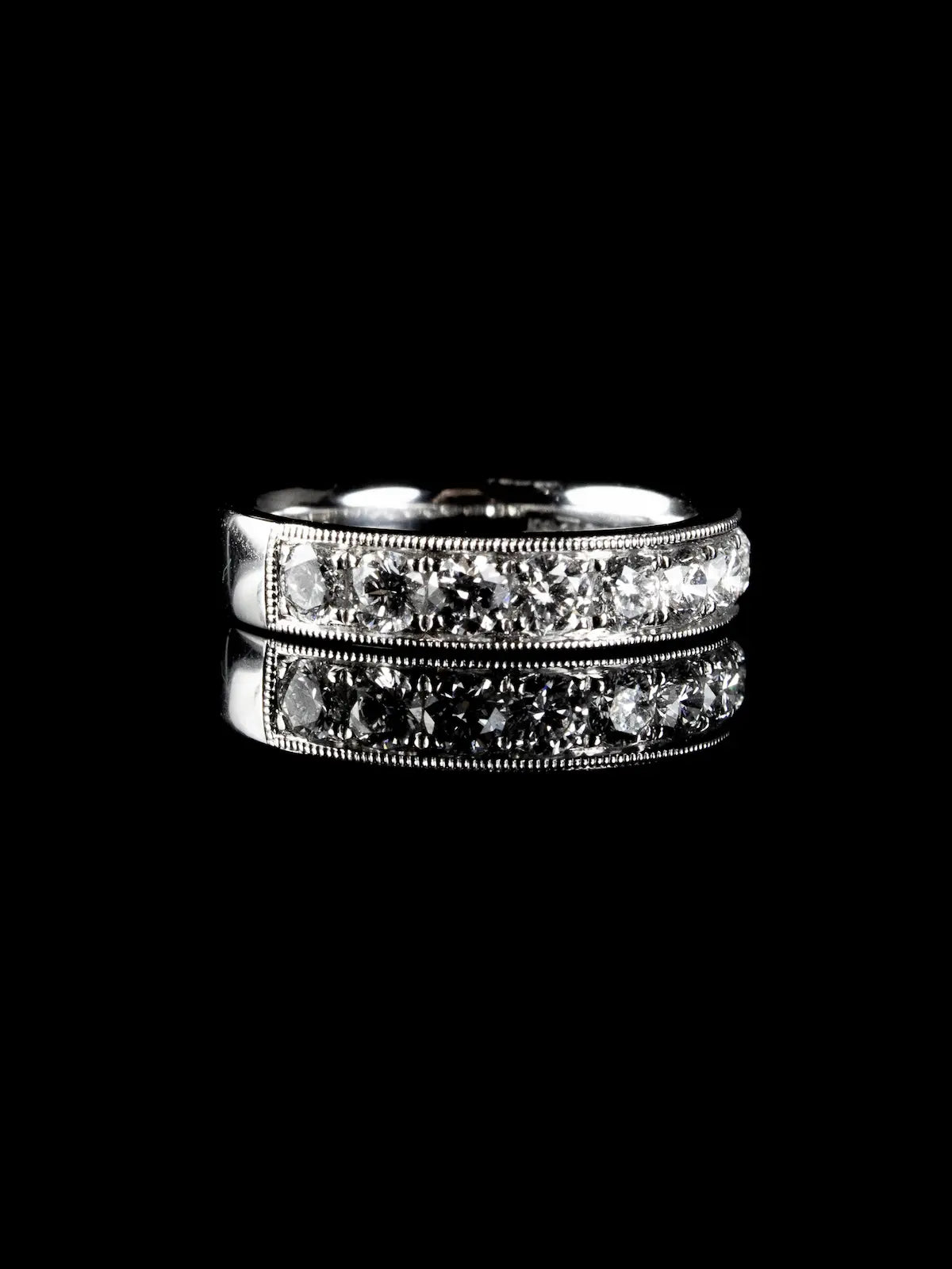Platinum Nine Stone 1.00ct Diamond Half Eternity Ring