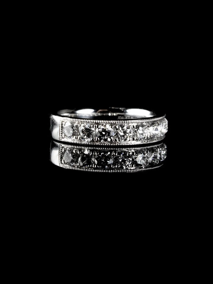 Platinum Nine Stone 1.00ct Diamond Half Eternity Ring