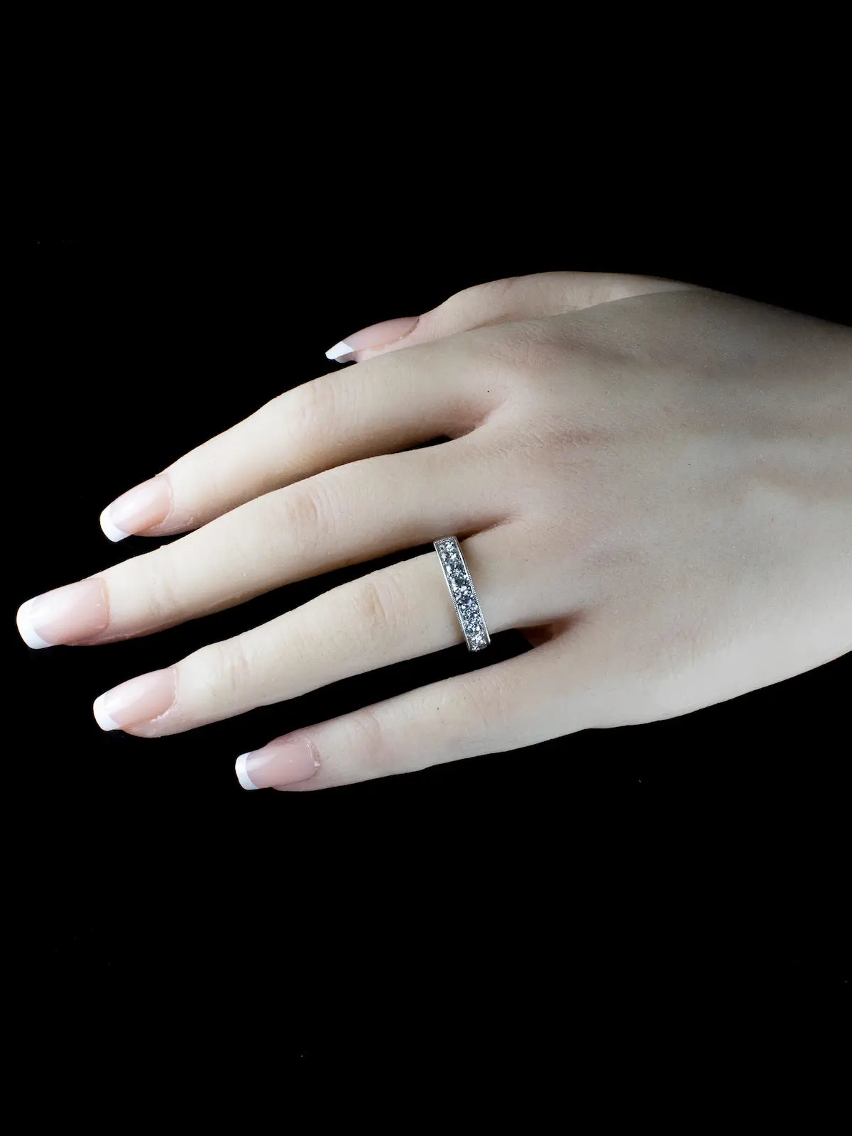 Platinum Nine Stone 1.00ct Diamond Half Eternity Ring