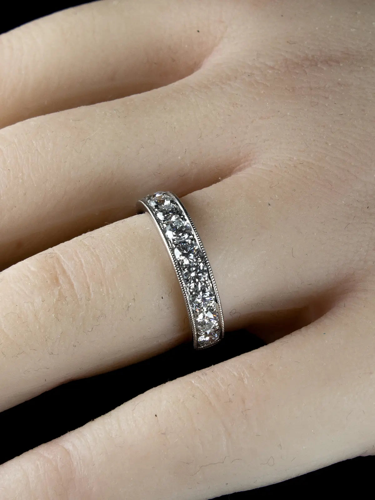 Platinum Nine Stone 1.00ct Diamond Half Eternity Ring