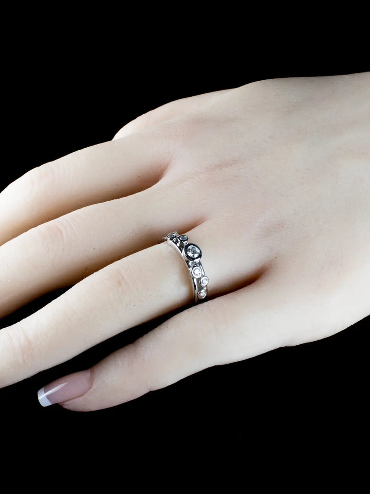 Platinum Bubble Diamond Ring, 0.31carats