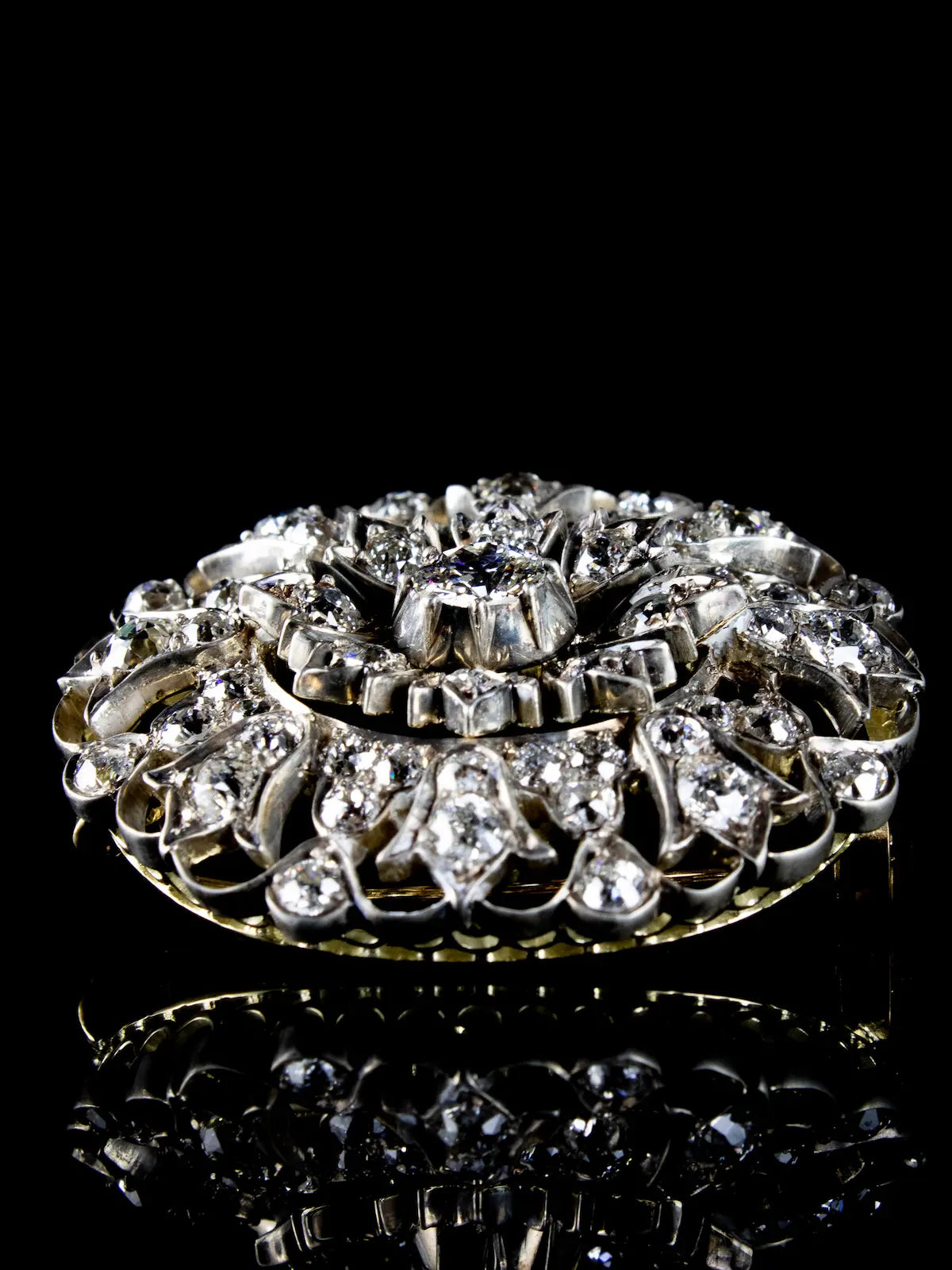 Antique Victorian 18ct Gold and Silver 4.00ct Old Cut Diamond Pendant & Brooch, Circa 1860