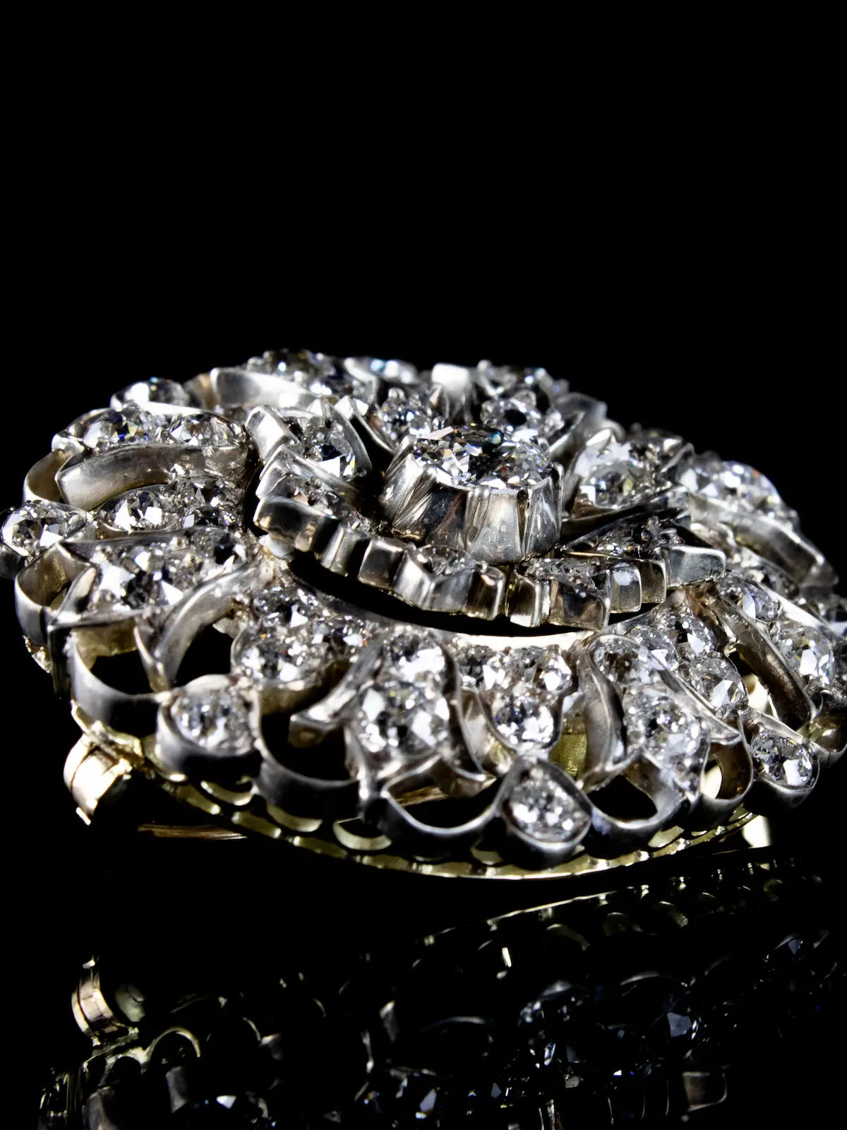Antique Victorian 18ct Gold and Silver 4.00ct Old Cut Diamond Pendant & Brooch, Circa 1860