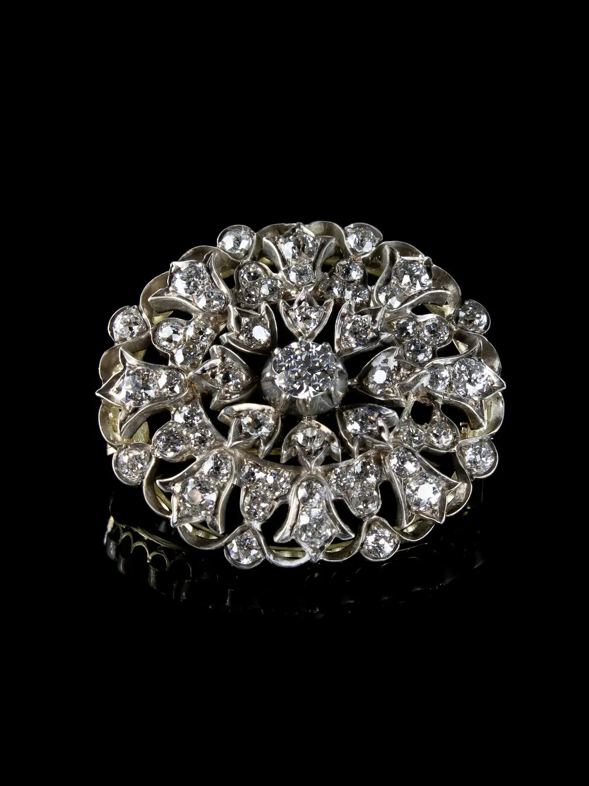 Antique Victorian 18ct Gold and Silver 4.00ct Old Cut Diamond Pendant & Brooch, Circa 1860