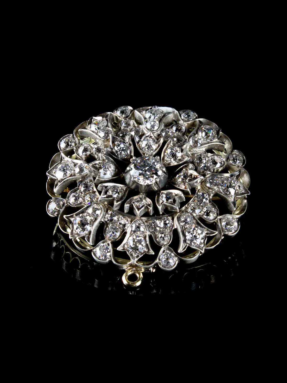 Antique Victorian 18ct Gold and Silver 4.00ct Old Cut Diamond Pendant & Brooch, Circa 1860