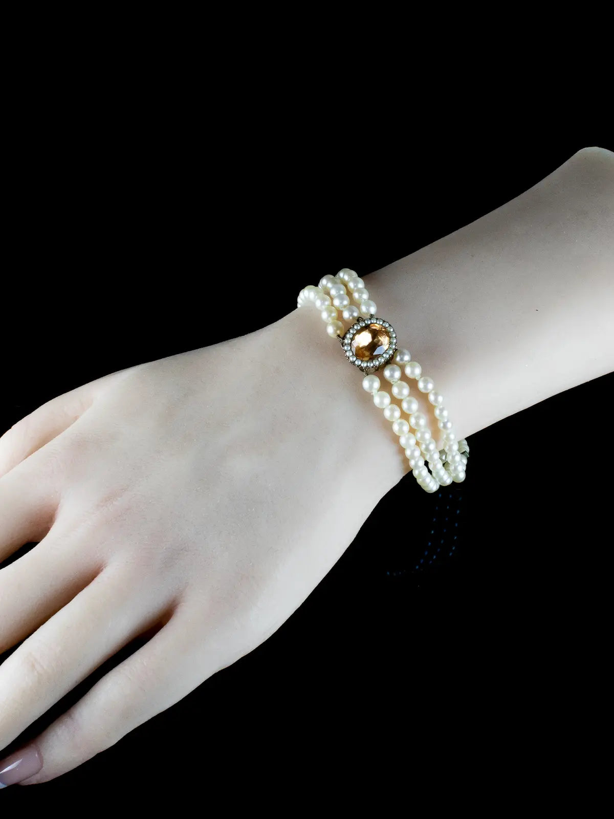 9ct Gold Akoya Pearl and Yellow Topaz Bracelet
