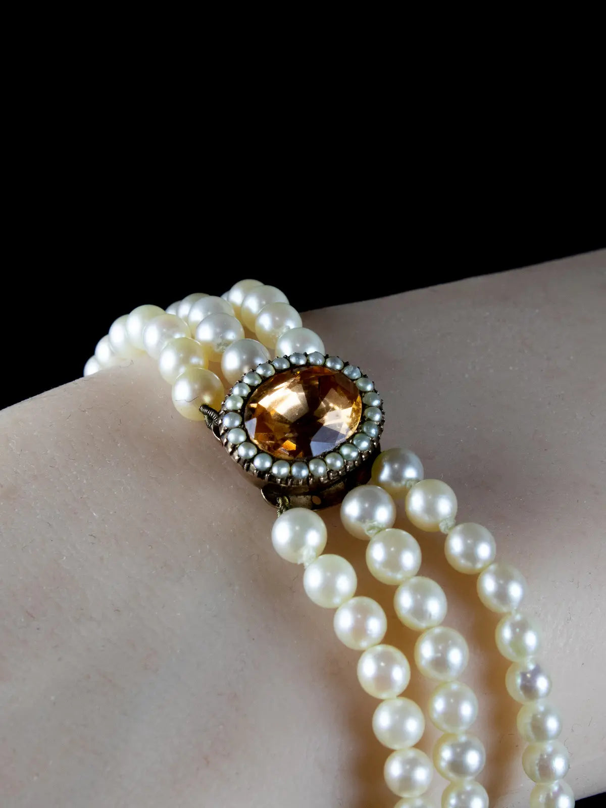9ct Gold Akoya Pearl and Yellow Topaz Bracelet