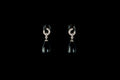 18ct gold diamond and onyx earrings