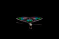 Sterling silver enamel brooch with freshwater pearl drop