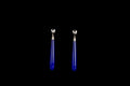 18ct White Gold 0.20ct Diamond and Lapis Lazuli Drop Earrings