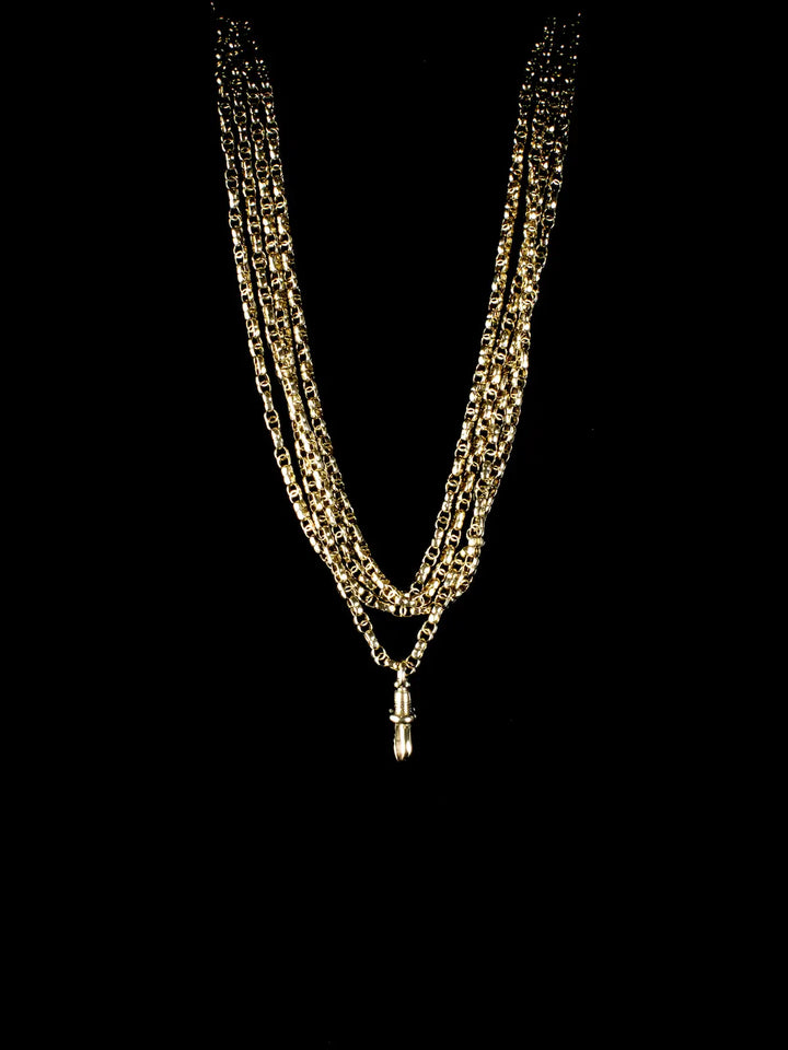Antique 9ct Gold Guard Chain Necklace with Swivel Fob, 26 grams