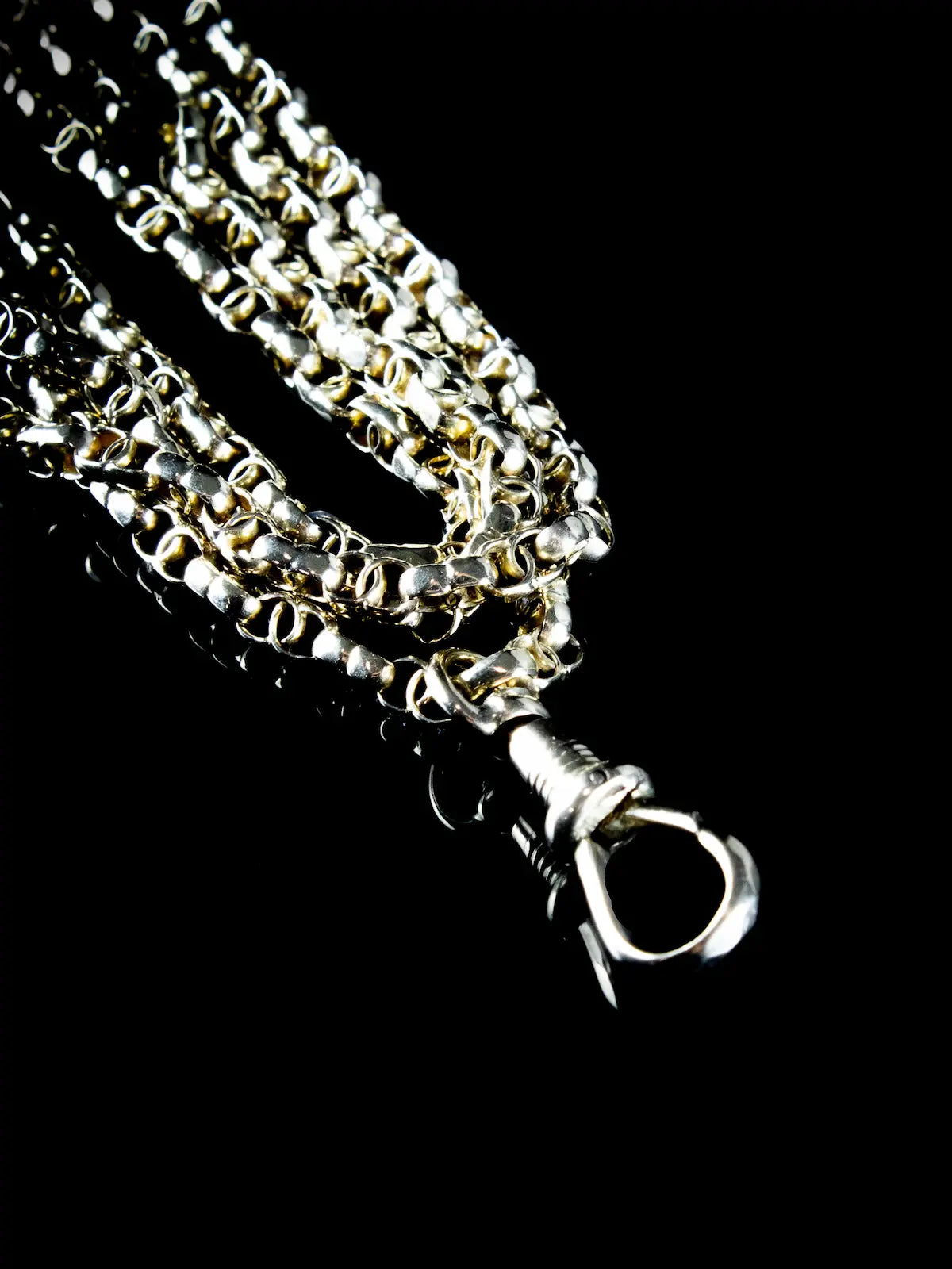 Antique 9ct Gold Guard Chain Necklace with Swivel Fob, 26 grams
