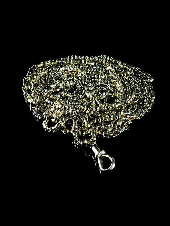 Antique 9ct Gold Guard Chain Necklace with Swivel Fob, 26 grams