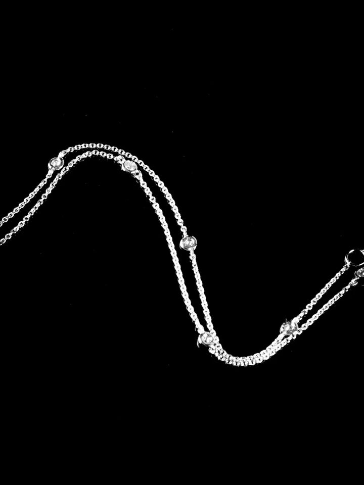 18ct White Gold 0.29ct Diamond Chain Necklace
