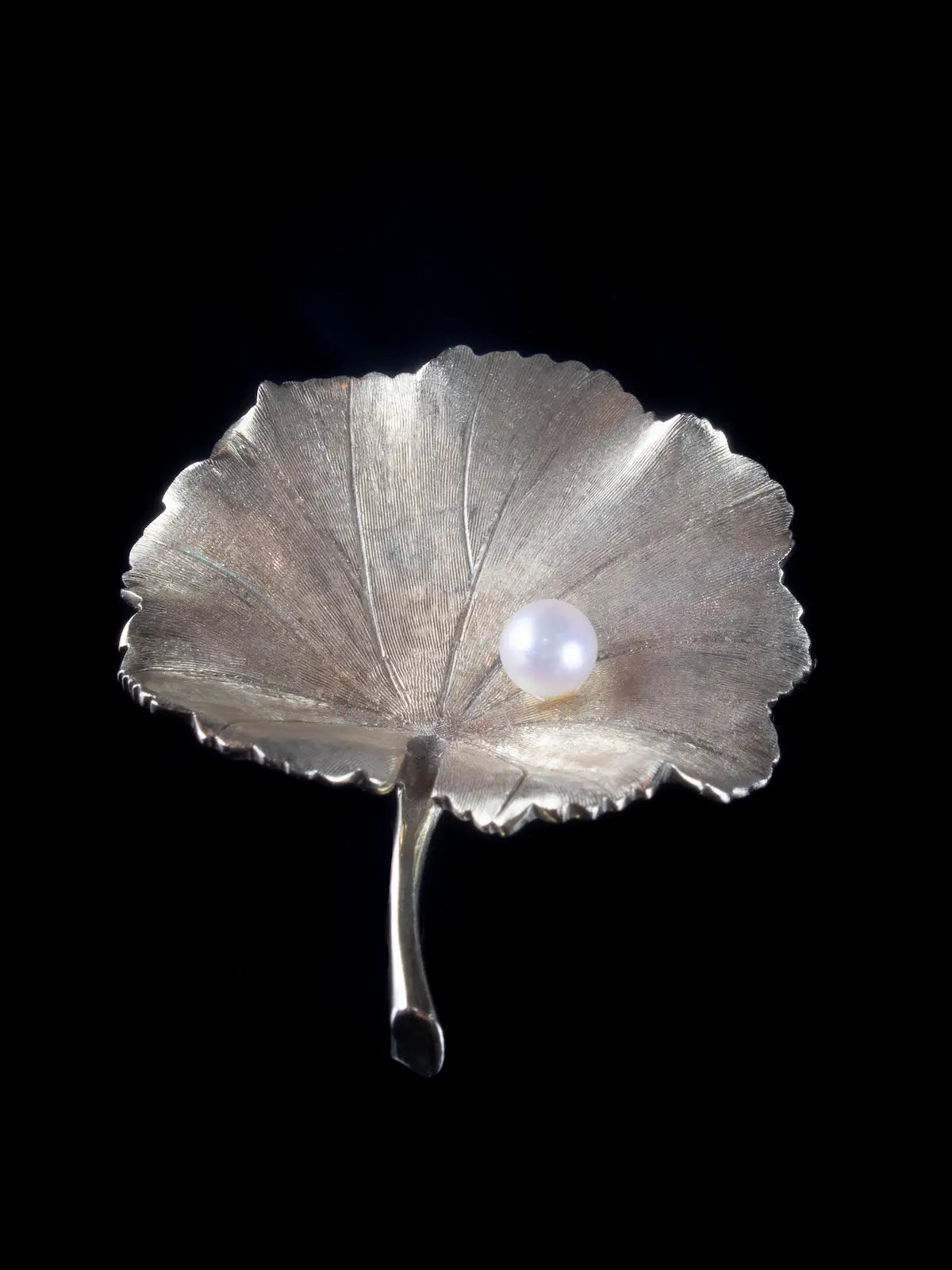 Vintage 14ct Gold Leaf And Pearl Brooch, Circa 1960