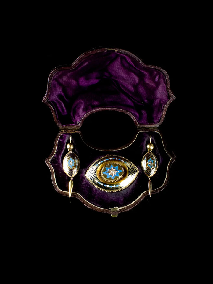 Antique Victorian Fine Gold Demi Parure, Circa 1875