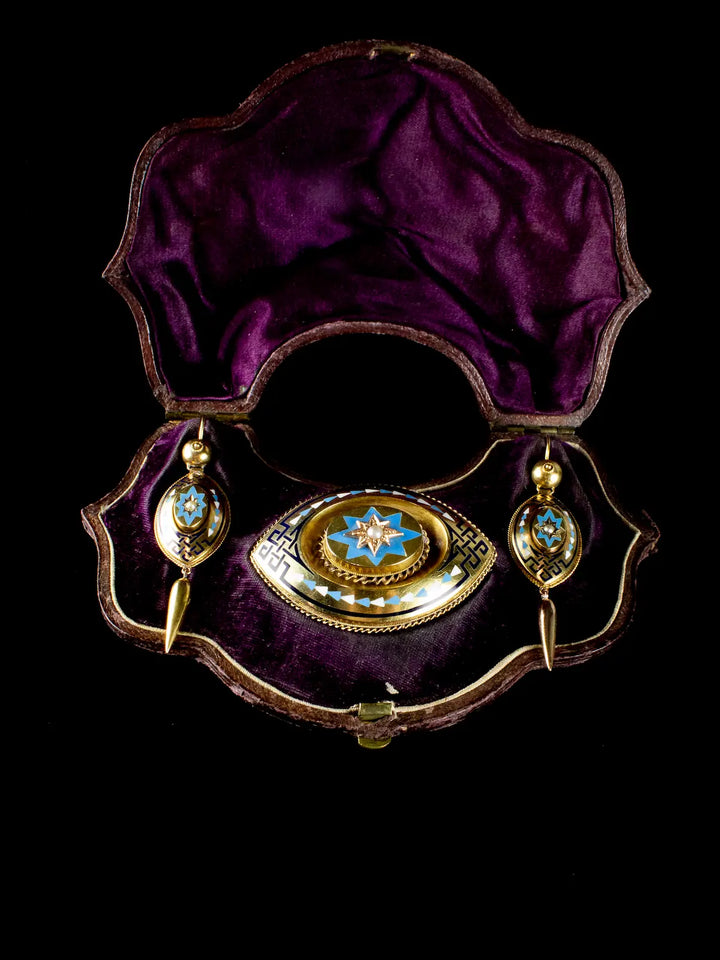 Antique Victorian Fine Gold Demi Parure, Circa 1875