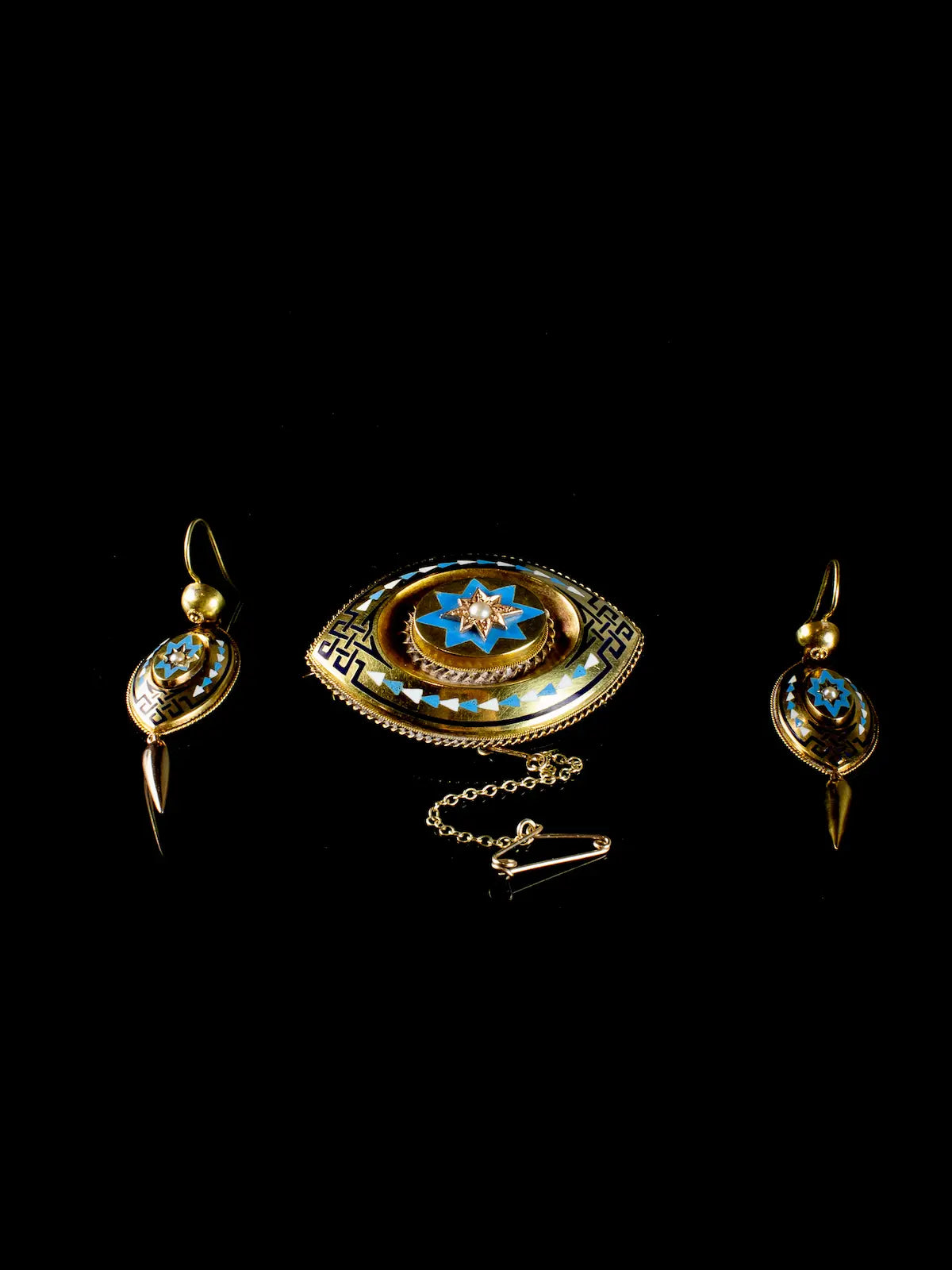 Antique Victorian Fine Gold Demi Parure, Circa 1875