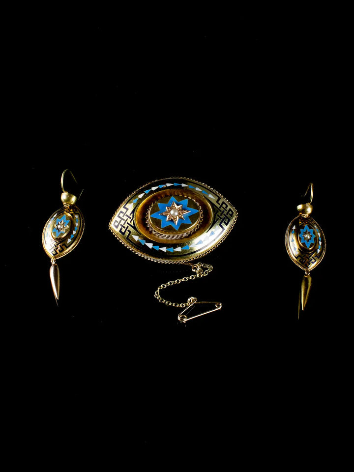 Antique Victorian Fine Gold Demi Parure, Circa 1875