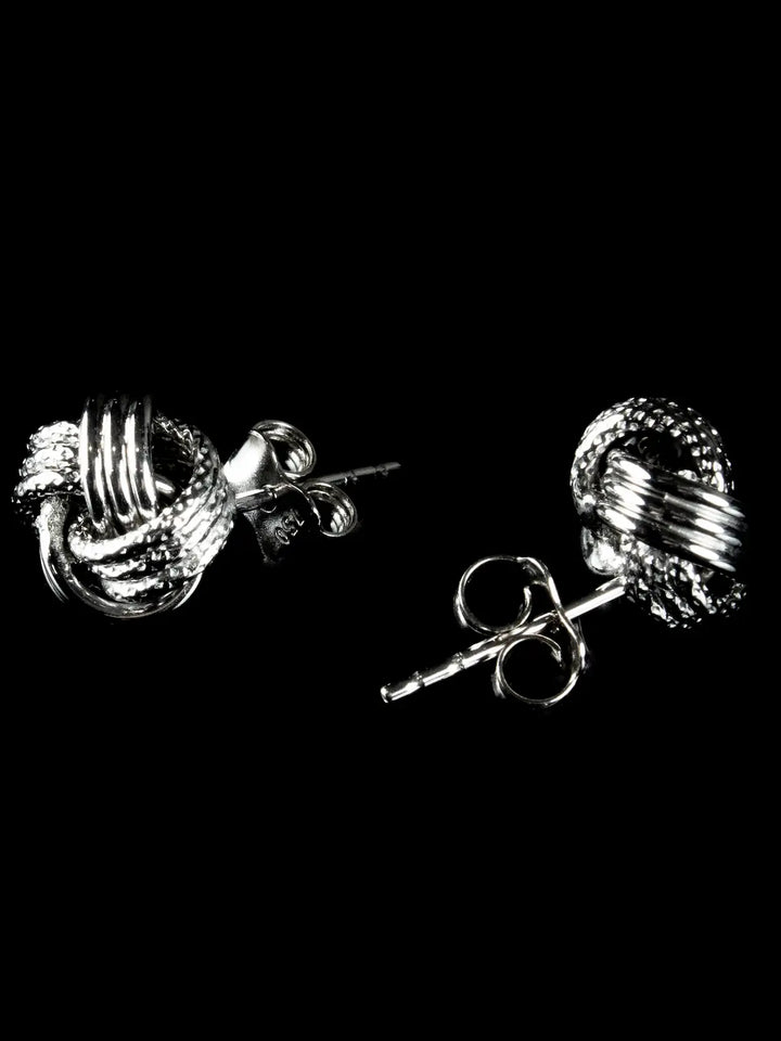 Vintage 18ct White Gold Knot Stud Earrings
