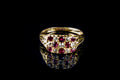 Victorian 18ct Gold Ruby and Diamond Chequerboard Ring, Circa 1900