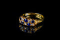18ct Gold Sapphire and Diamond Chequerboard ring