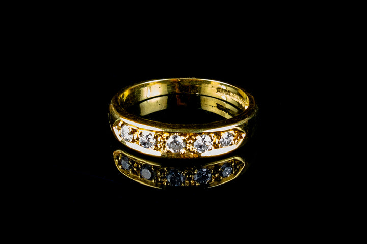 18ct Gold Five Stone 0.40ct Diamond Half Eternity Ring