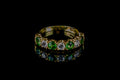 18ct Gold Seven Stone Tsavorite and Diamond Ring
