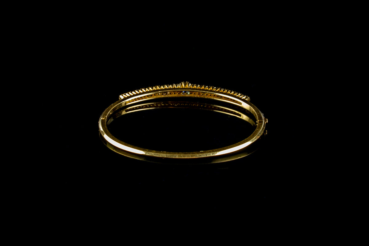 18ct Yellow Gold 1.00ct Sapphire and 0.70ct Diamond Bangle