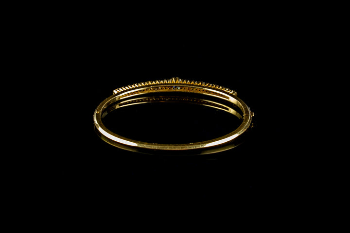 18ct Yellow Gold 1.00ct Sapphire and 0.70ct Diamond Bangle