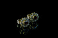 18ct Gold 0.20ct Ruby and Diamond Cluster Stud Earrings
