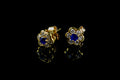 18ct Gold Sapphire and Diamond Cluster Earrings