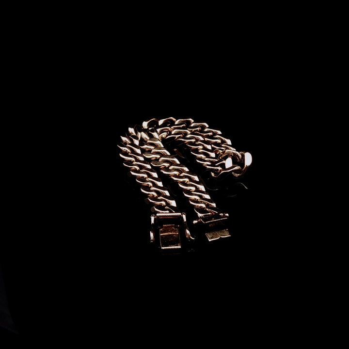 Vintage 9ct Gold Flat Curb Link Bracelet, 31.1 grams