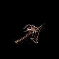 Art Deco 9ct Gold Spider Bar Brooch with Brown Zircon and Sapphire by Saunders & Shepherd, Circa 1930