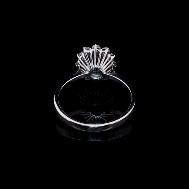 18ct White Gold 0.50ct Ruby and Diamond Cluster Ring