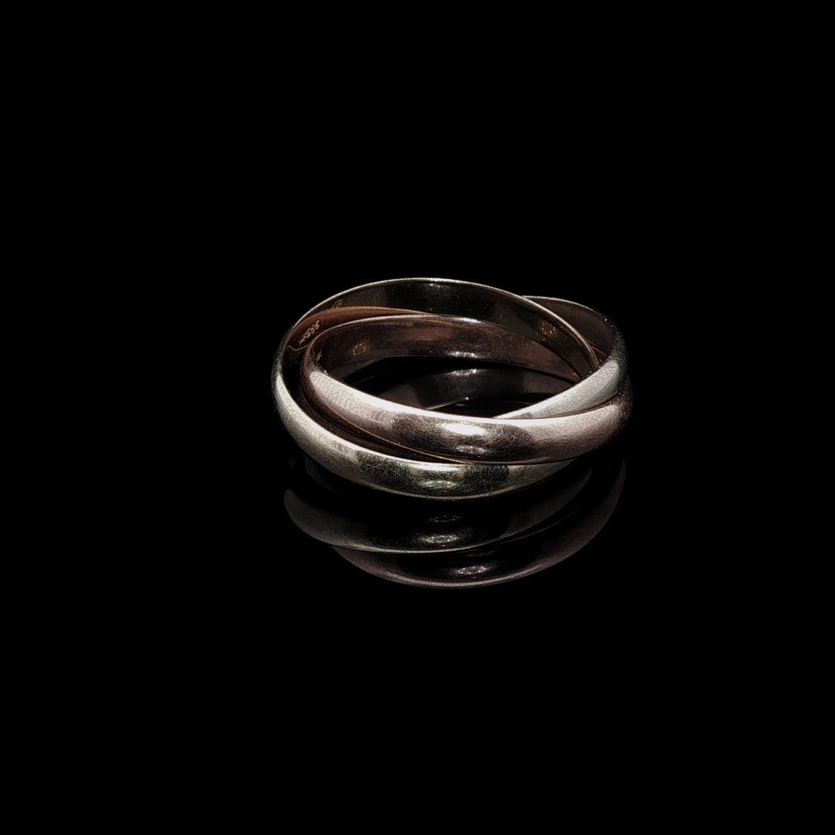 Vintage 14ct Rose, White and Yellow Gold Russian Wedding Band