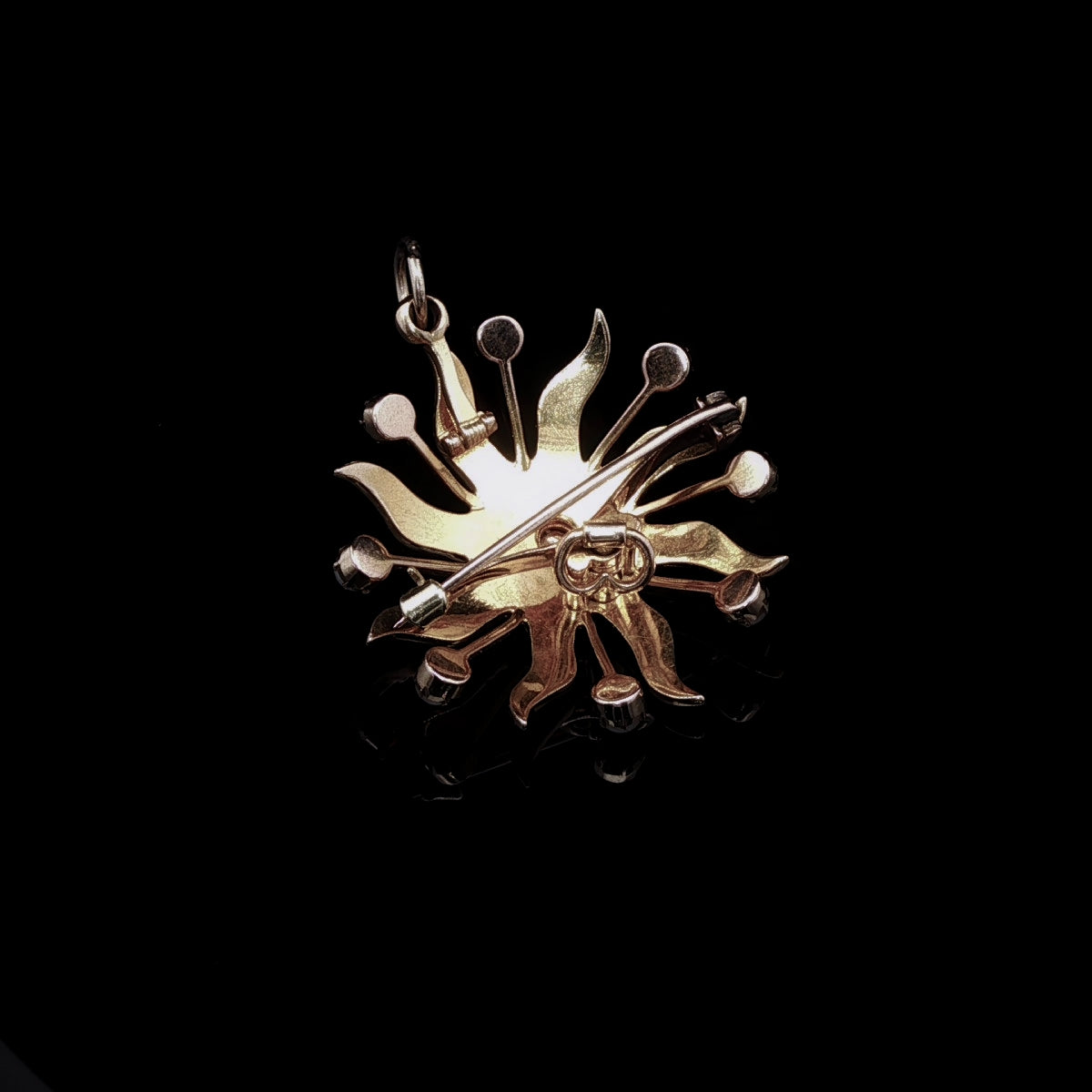 Antique Victorian 9ct Gold Pearl Floral Brooch/ Pendant, Circa 1875