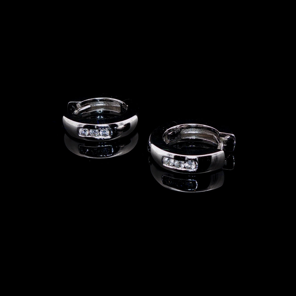 18ct White Gold Diamond Hoop Earrings, 0.30ct