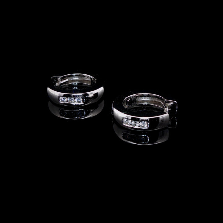 18ct White Gold Diamond Hoop Earrings, 0.30ct