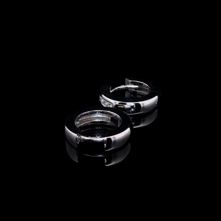 18ct White Gold Diamond Hoop Earrings, 0.30ct