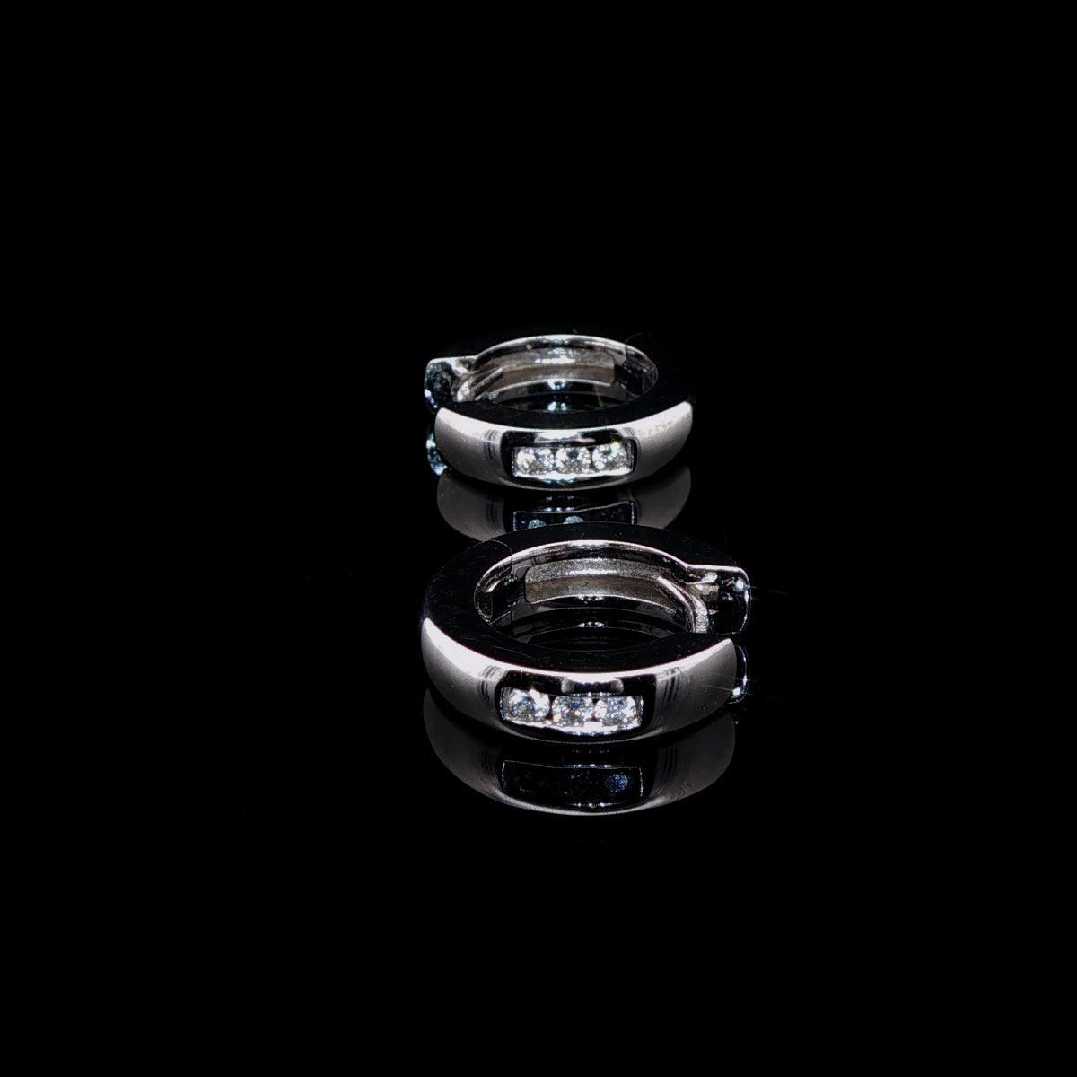18ct White Gold Diamond Hoop Earrings, 0.30ct
