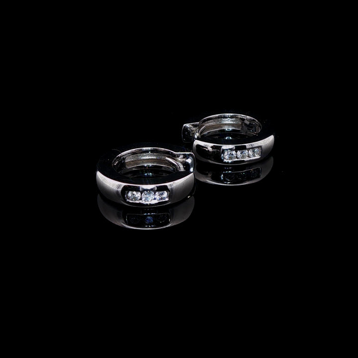 18ct White Gold Diamond Hoop Earrings, 0.30ct