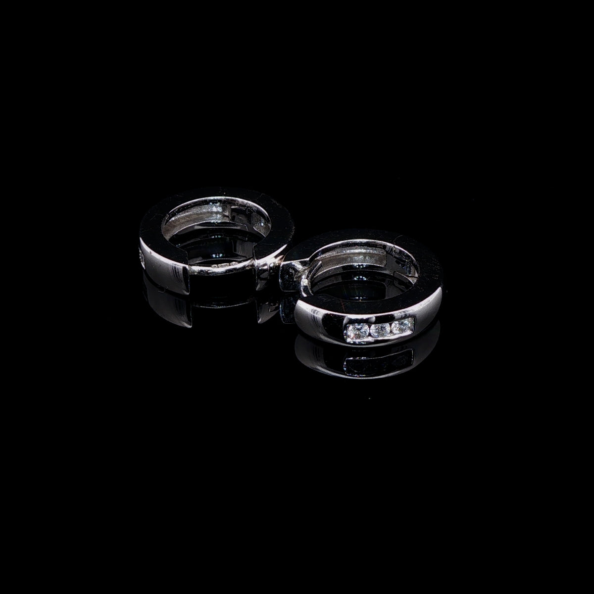 18ct White Gold Diamond Hoop Earrings, 0.30ct