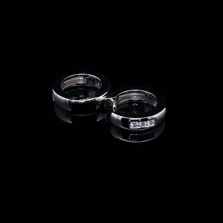 18ct White Gold Diamond Hoop Earrings, 0.30ct
