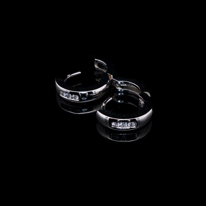 18ct White Gold Diamond Hoop Earrings, 0.30ct