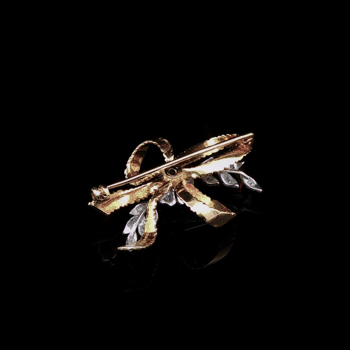 Vintage 18ct Gold Ruby and Diamond Spray Brooch by Cropp & Farr